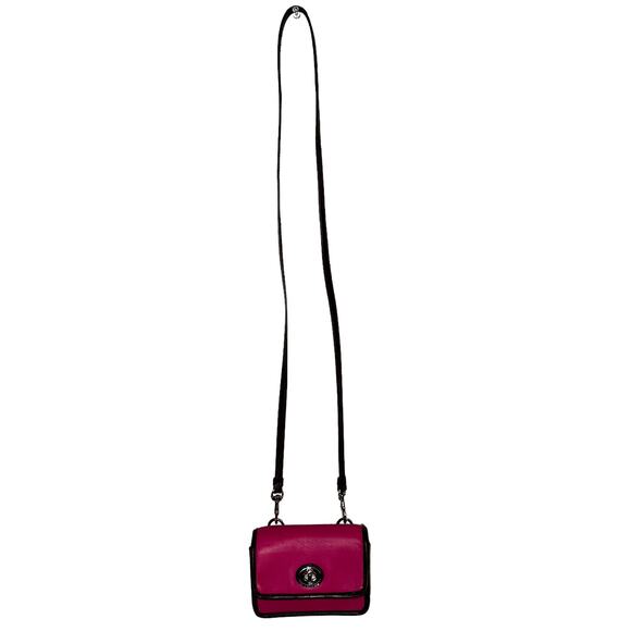 Coach Fuchsia Pink Brown Turn Lock Legacy Mini Crossbody 48022 Bag Purse - Picture 3 of 13